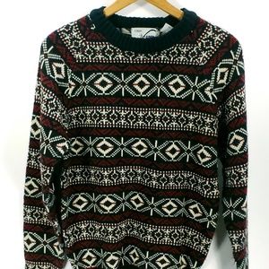 Vtg Steep Slopes Sweater Men's Med Multicolor Fair Isle Ski Long Sleeve Pullover